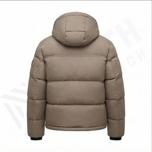 Veste matelassée d'hiver légère pour homme Manteau à capuche à col montant Poches zippées Noir marine Col ras du cou pour l'extérieur Full Zip High Street - Product Image 3