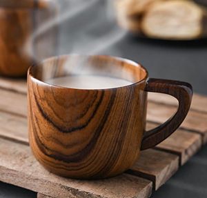 Tasses en bois de style campagnard, faites à la main, en bois naturel, rustiques, réutilisables, pour café, thé, vaisselle de cuisine et de salle à manger - Product Image 2
