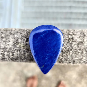 Cabochon en lapis-lazuli naturel, pierre précieuse en forme de poire, bleu profond, poli, pierre brute pour la fabrication de bijoux, bagues, pendentifs - Product Image 1