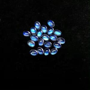 Super fina calidad 6mm X 8mm Natural Arco Iris piedra lunar Oval Flatback cabujón venta al por mayor piedras preciosas sueltas del proveedor del fabricante - Product Image 1