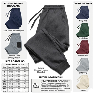 Pantalones Deportivos Personalizados al por Mayor con Logotipo, Color Gris Carbón |   Fabricante de pantalones de gimnasio con puños de forro polar - Product Image 5