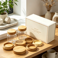 Couvercle en bois à vis en bambou de qualité alimentaire personnalisé pour bocaux à épices en verre, couvercle rond pour bocaux, fourniture directe d'usine pour les besoins de stockage et d'emballage