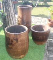 Pot de palmier géant fait à la main Original Bali Indonésie disponible différentes tailles formes complet traitement à la main Pots de fleurs jardinières