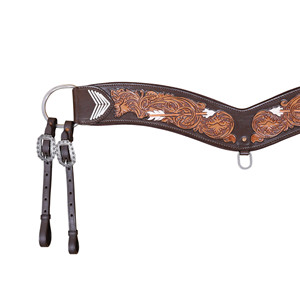 Collar de pecho Western Tripping con flecha de flor silvestre y correas de cuero crudo - Product Image 4