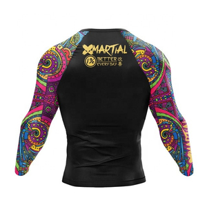 Camiseta Deportiva de Manga Larga para Hombre con Estampado Colorido, Transpirable, Anti-UV, de Secado Rápido, Spandex/Nylon, Ropa Deportiva para Adultos - Product Image 6