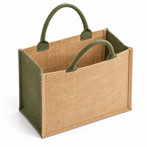Sac fourre-tout en jute personnalisé avec logo, petites poignées en corde, réutilisable, sac cadeau en toile de jute naturelle, vente en gros Bangladesh - Product Image 5