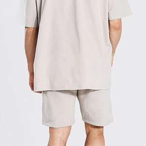 Ensemble d'été pour homme personnalisé, écologique, respirant, séchage rapide, imprimé uni, 100 % coton, streetwear, t-shirt et short, coupe classique - Product Image 4
