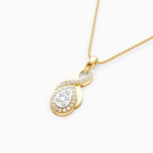 Colgante Infinito con Diamante Cultivado en Laboratorio de 0.29 Ct en Oro Amarillo, Blanco y Rosa de 9K - Product Image 3