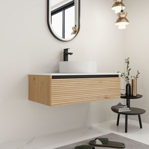 36-Inch Wall Mounted <b>Bathroom</b> <b>Vanity</b> with White Art Ceramic Sink and 1 Soft Close Drawer KD Packing - Product Image 4