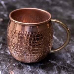 Copper cocktail <b>serving</b> mug <b>set</b> for heritage festival <b>beverages</b> hammered finish metal cups durable reusable <b>serving</b> mugs - Product Image 4