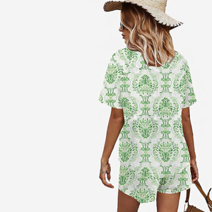 Women Casual Lounge Wear <b>Set</b> Summer Comfortable Two Piece Short Sleeve Outfit - Product Image 3