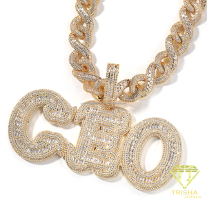 Collar con colgante de nombre personalizado, con piedras de moissanita, tono dorado, joyería hip hop para hombres y mujeres - Product Image 3
