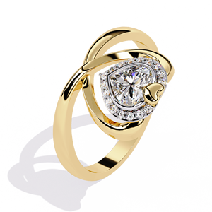 แหวนเพชรทรงหัวใจเพาะเลี้ยงในห้องปฏิบัติการ ทองคำแท้ 14K 18K ดีไซน์วงแหวนไขว้ประดับเพชรแบบ Halo สำหรับวันครบรอบ สี DEF ความสะอาดระดับ VVS สไตล์โรแมนติก รับผลิตตามแบบ (ODM) ขายส่ง - Product Image 3