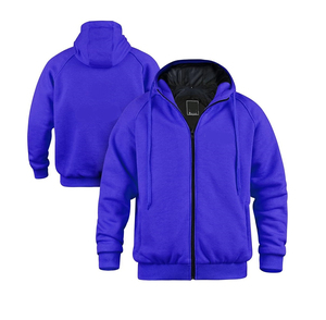 Blouson de moto en polaire pour homme, nouveau design 2026, noir, avec Kevlar amovible - Product Image 1