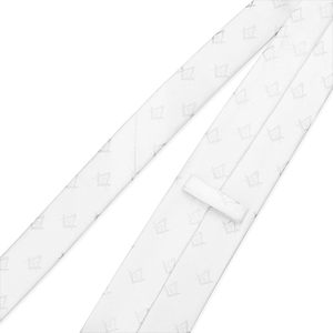 Cravate imprimée avec symbole maçonnique, style classique, noir et blanc, polyester satiné, services professionnels - Product Image 3