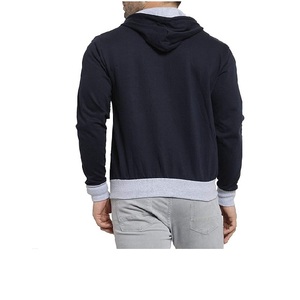 Sudadera con capucha para hombre, de invierno, informal, de alta calidad, con cremallera y paneles personalizados, de tela transpirable de poliéster/algodón, con estampado personalizado, al por mayor - Product Image 4
