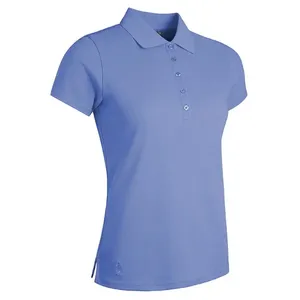 Polo de golf para mujer, manga corta, algodón, transpirable, cuello liso, diseño de logotipo personalizado - Product Image 2