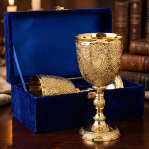 Copa de Vino Vintage Personalizada de Oro, Decoración Medieval con Caja, Diseño Grabado, Copa Decorativa de Lujo para Beber, Decoración de Mesa - Product Image 2
