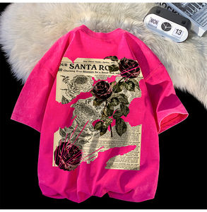 Camiseta Vintage Personalizada con Lavado Ácido para Hombre, Diseño Oversize con Cuello Redondo y Estampado Digital - Product Image 4