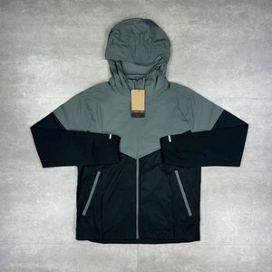 Custom Button Up Men's 2 Piece Set <b>Zip</b> Up <b>Hooded</b> Nylon Jacket and Shorts Windbreaker Tracksuit Winter Streetwear Unisex - Product Image 6