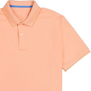 Mens Solid Peach Polo Shirt Short Sleeve Breathable Cotton Blend Casual Summer Golf Wear Custom Logo - Product Image 3