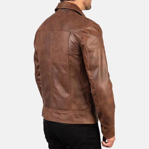 Veste en cuir moderne, finition douce, streetwear, col classique, design décontracté, coupe confortable, style quotidien - Product Image 4