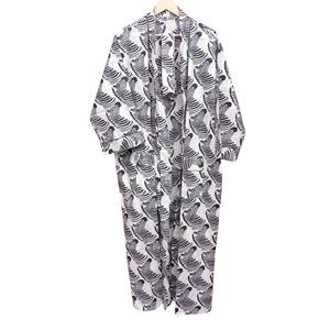 Robe longue pour femme à imprimé zèbre, col en V, manches trois quarts, ceinture tricotée, 100% coton, douce, respirante, décontractée, pour le printemps - Product Image 4