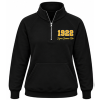 Sweat-shirt à demi-zip noir pour femmes Sigma Gamma Rho, avec motif de sororité grecque, personnalisé, décontracté, style universitaire et streetwear