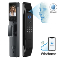 Cerradura Inteligente Biométrica con Huella Dactilar, Videoportero en Tiempo Real, Identificación Facial 3D, Cerradura Digital Electrónica de Seguridad para Hogar y Oficina