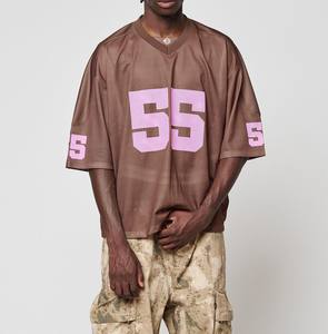 Camiseta Deportiva Oversize de Malla con Número Personalizado, Corte Holgado, 100% Poliéster para Marcas de Moda, Camiseta de Fútbol Americano - Product Image 5