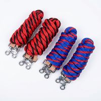 Tali Kekang Kuda Nylon 8 kaki dengan Pengait Gunting, Kepang, Pegangan Lembut, Tahan Lama, Kuat untuk Latihan