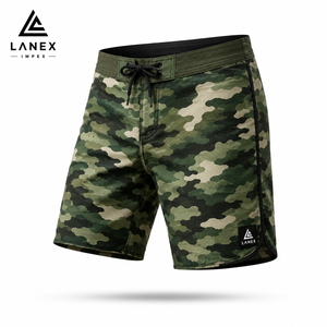 Shorts de bain camouflage vert pour homme, séchage rapide, extensibles, pour le surf, avec logo personnalisé, légers, pour les sports nautiques - Product Image 1