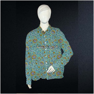 Camisa Túnica de Algodón con Estampado a Bloque, Camisa de Diseñador para Mujer, Estilo Boho Hippie, Camisa Informal, Hermosa Túnica de Algodón con Estampado a Bloque Hecho a Mano - Product Image 5