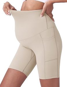 Shorts de yoga de grossesse personnalisés en gros à taille haute avec fermeture élastique, confortables pour femmes enceintes avec poches - Product Image 5