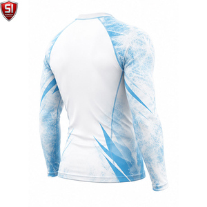 Maillot de compression unisexe à manches longues avec impression par sublimation, col rond, manches intégrales, anti-transpiration, séchage rapide, pour le sport - Product Image 4