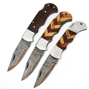 Couteau pliant artisanal en acier Damas de qualité industrielle, couteau de poche EDC, logo personnalisé, vente en gros, directement de l'usine OEM - Product Image 3