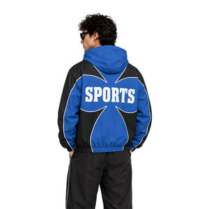 Chaqueta deportiva con capucha para hombre, ligera, impermeable, con cremallera, para exteriores, informal, a prueba de viento, para entrenamiento. - Product Image 4