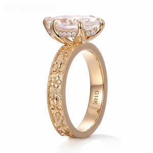 Anillo de Compromiso CARATOVA DIAMONDS, Personalizable, Plateado en Plata con Oro de 18K, Corte Brillante Redondo, Moissanita, Estilo Hiph Hop para Hombre - Product Image 4
