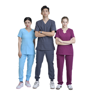 Venta al por mayor de algodón PE Spandex uniforme médico enfermera antiarrugas para mujeres-FMF fabricación de ropa verificada-OEM/ODM - Product Image 4