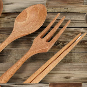 Juego de utensilios de 5 piezas de bambú natural sostenible al por mayor agarre de madera personalizable OEM ODM entrega rápida buen precio hecho en Vietnam - Product Image 1