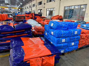 Heavy Duty PE Tarpaulin <b>Sheets</b> Blue/Orange Colors High Durability Large Capacity Custom Size and Color Options - Product Image 1