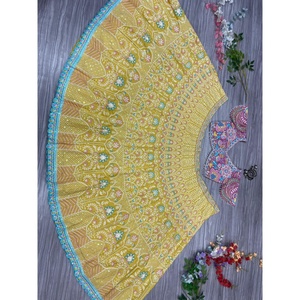 ชุด lehenga choli งานปักด้ายหลายงานปาร์ตี้ใน2XL - Product Image 1