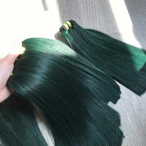 มัดผมมนุษย์สีเขียวพร้อม100% ปิดผมตรงจากเวียดนามผมมนุษย์คุณภาพสูง - Product Image 4