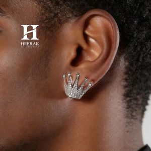 Pendientes de Corona de Diamantes de Lujo Totalmente Pavimentados, Oro de 14K, Estilo Tiara de Rey y Reina, Joyería Hip Hop para Hombre y Mujer - Product Image 1