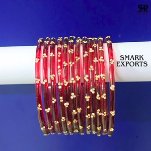 Luxury Kashmiri Glass <b>Bangles</b> Set 12-Piece Indian Traditional Ethnic Bridal Wedding Jewelry for Women - Product Image 4