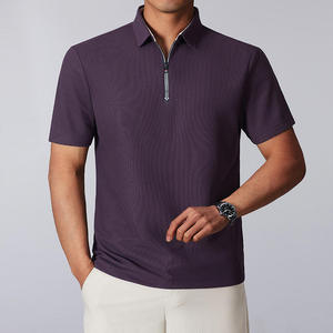 Camiseta de Negocios para Hombre, Estilo Veraniego, Cierre de Media Cremallera, con Logotipo Imprimible, Tendencia Transfronteriza - Product Image 3