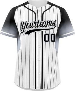 Best Quality Custom Black White <b>Baseball</b> Softball Jersey 100% Polyester Quick-Dry Moisture-Wicking Breathable Plus Size - Product Image 5