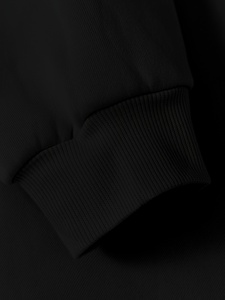 Sweat-shirt unisexe surdimensionné à capuche coupe-vent en polaire noir uni, pull décontracté pour l'hiver, coupe ample avec poches, personnalisable - Product Image 2