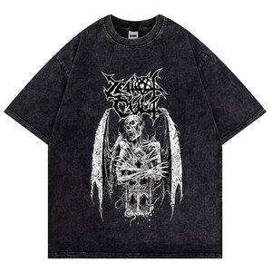 เสื้อยืดโอเวอร์ไซส์สีเขียวมะกอกสำหรับผู้ชาย คอกลม แขนสั้น ผ้าคอตตอนเจอร์ซีย์ย้อมสีพื้น ทรงลำลอง - Product Image 6
