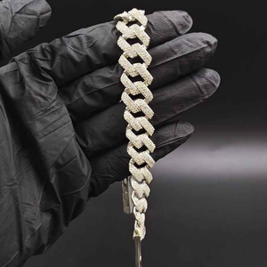 Moissanite Cuban Link <b>Bracelet</b> Iced Out Hip Hop Luxury <b>Mens</b> Jewelry Sparkling Chain <b>Bracelet</b> Fashion Gift - Product Image 4